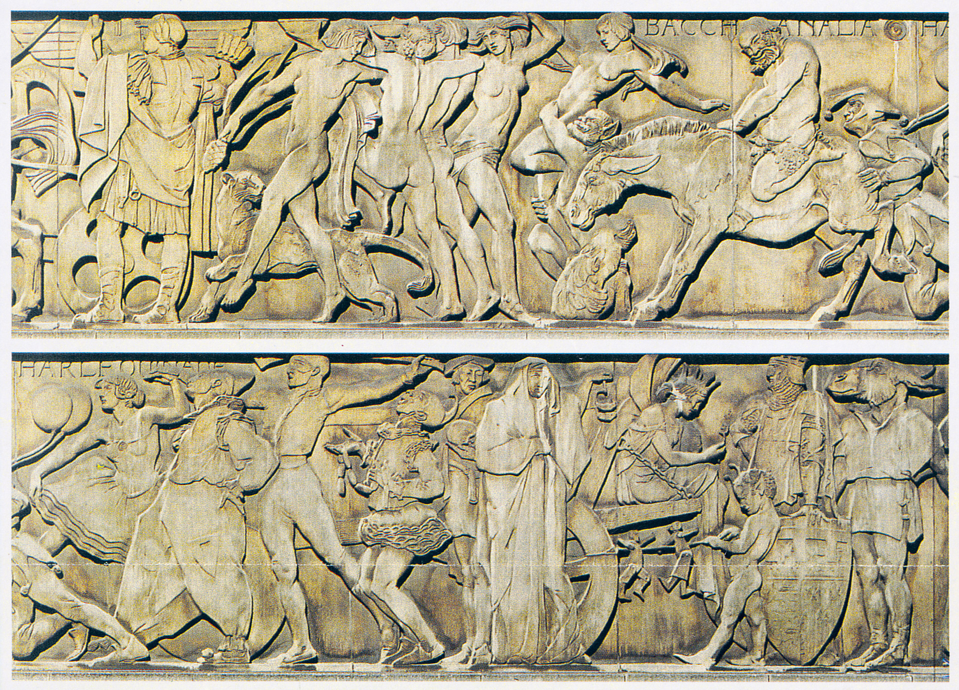 Sections of the Drama Through the Ages frieze, former Saville Theatre, 1930