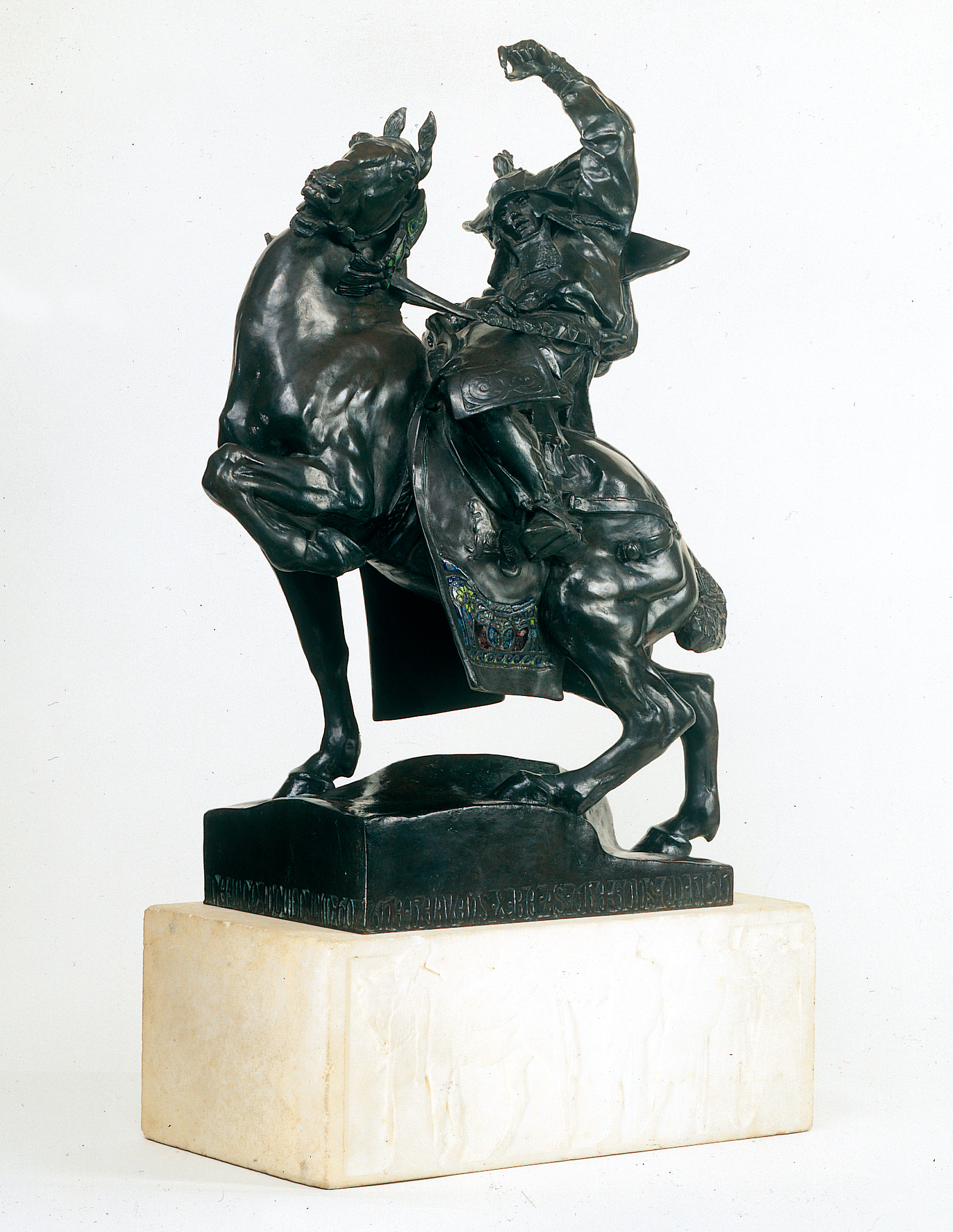 Sigurd with Ring, bronze with marble base on stand, 1909