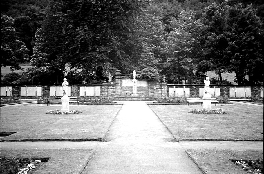 The Todmorden War Memorial in its garden setting